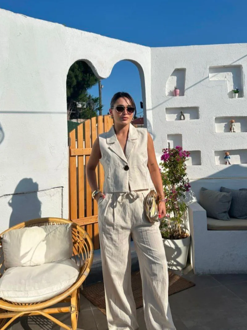 Tek Düğmeli Yelek Pantolon Takım